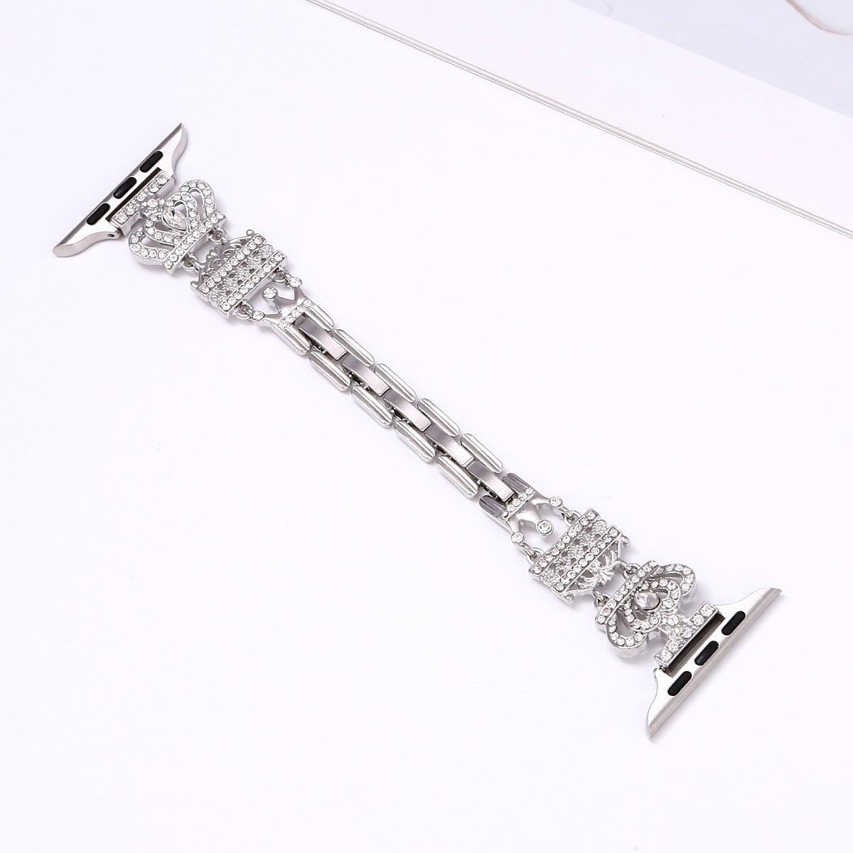 Silver Crown Crystal Watch Band