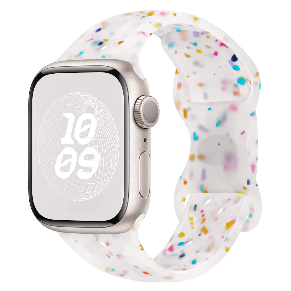 Jelly White Silicone Spackle Watch Band