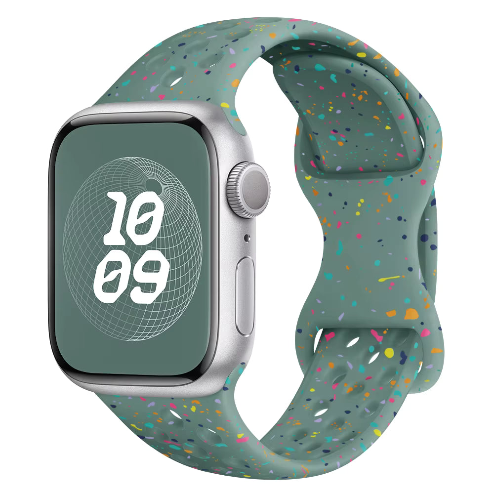 Sage Silicone Spackle Watch Band