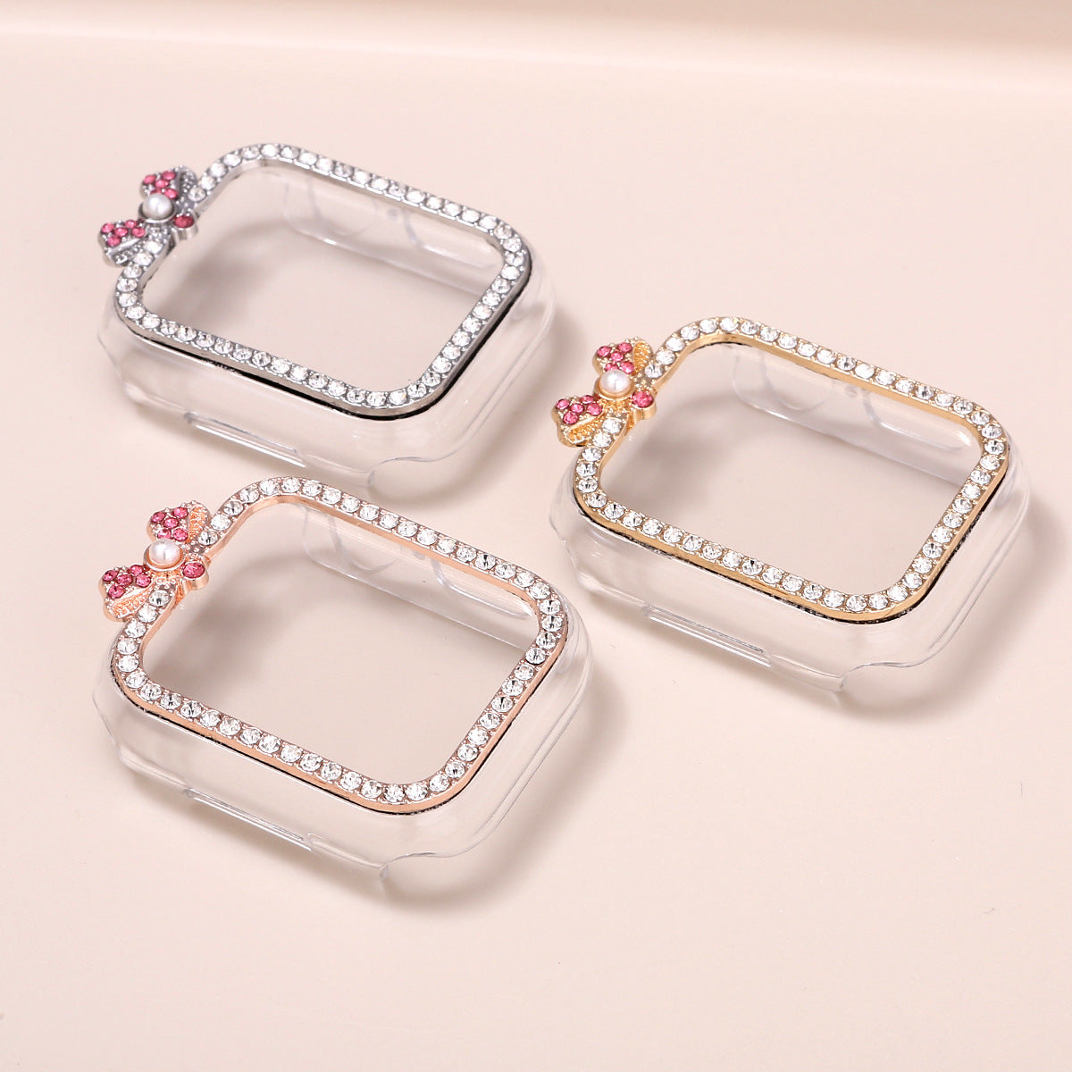 Silver Bling Bow Watch Face Cover