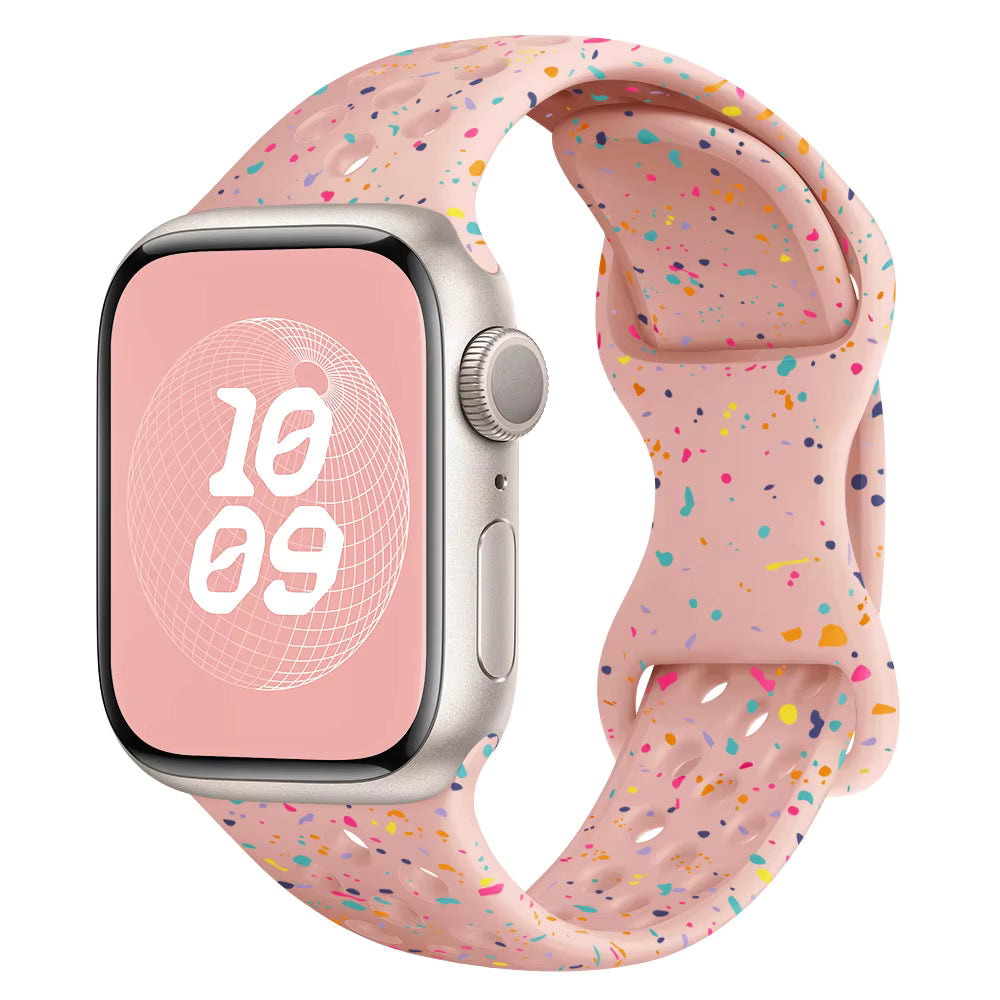 Pink Silicone Spackle Watch Band