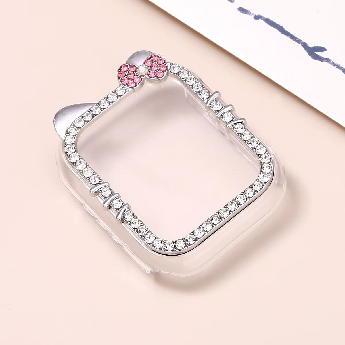 Silver Bling Kitty Watch Face Cover