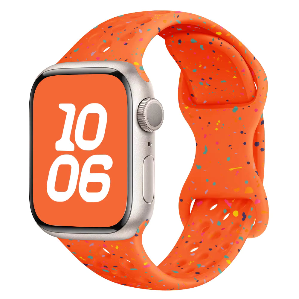 Orange Silicone Spackle Watch Band
