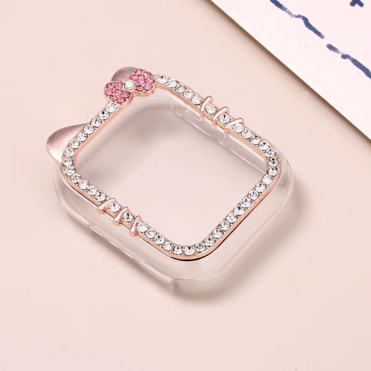 Rose Gold Bling Kitty Watch Face Cover
