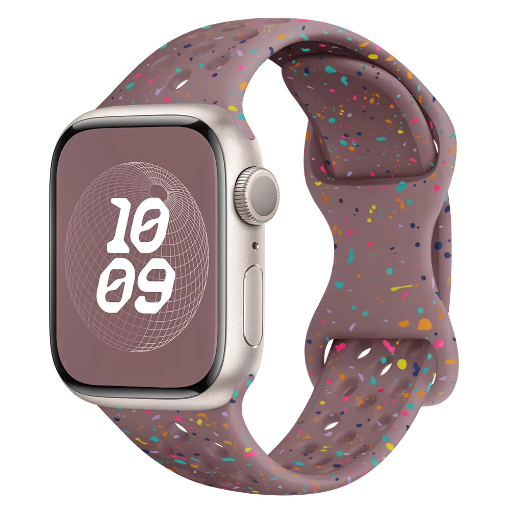 Maroon Silicone Spackle Watch Band