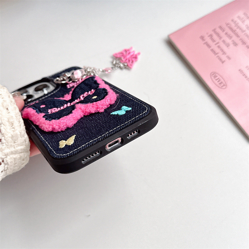 Blue Denim Butterfly Case