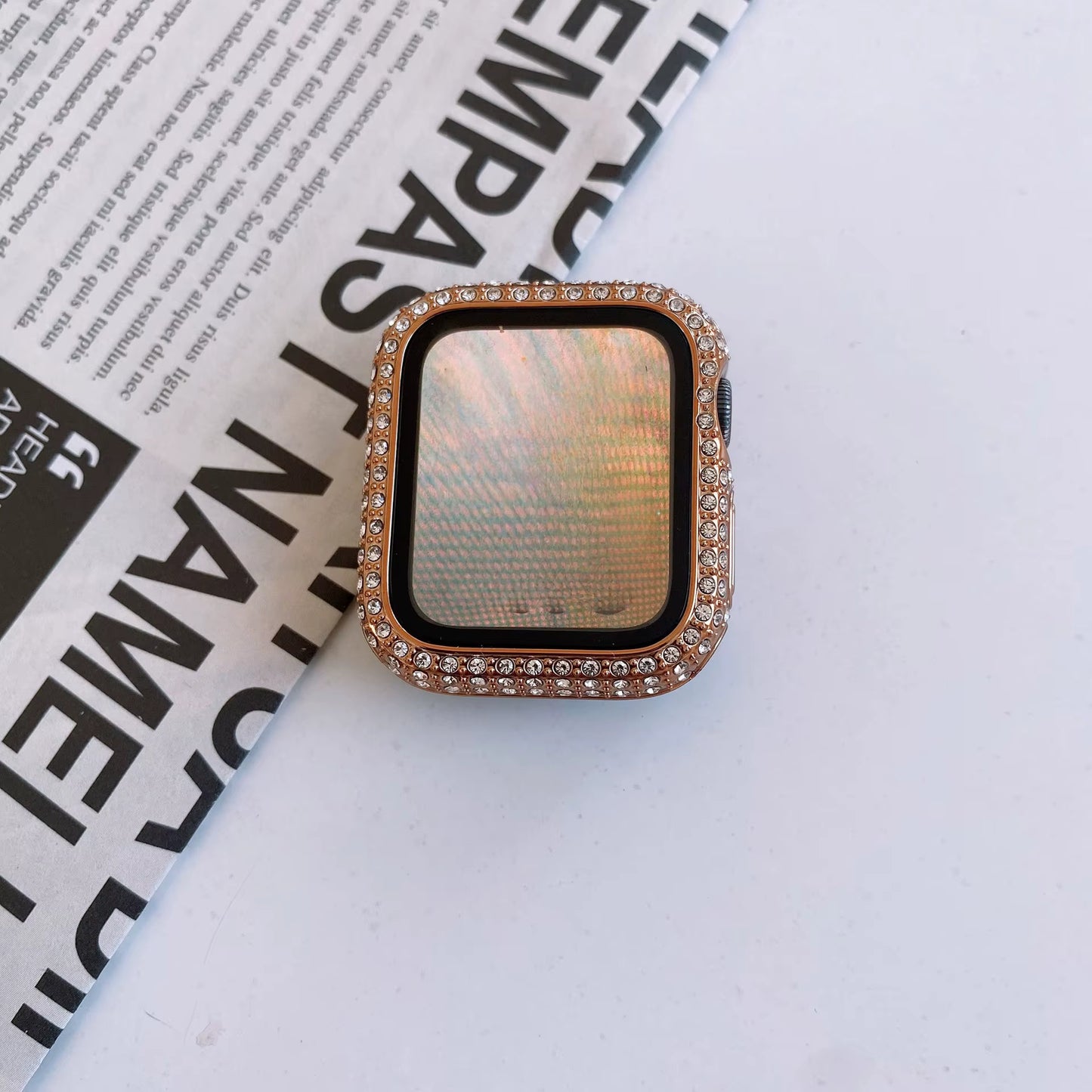 Rose Gold Bling Watch Face Cover