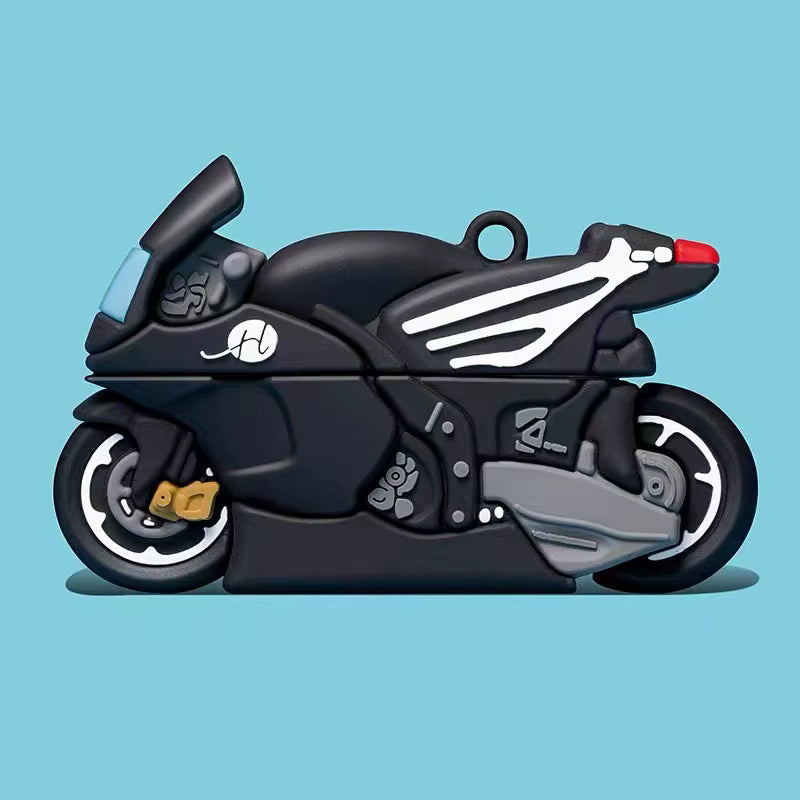 Black Motorcycle Airpod case