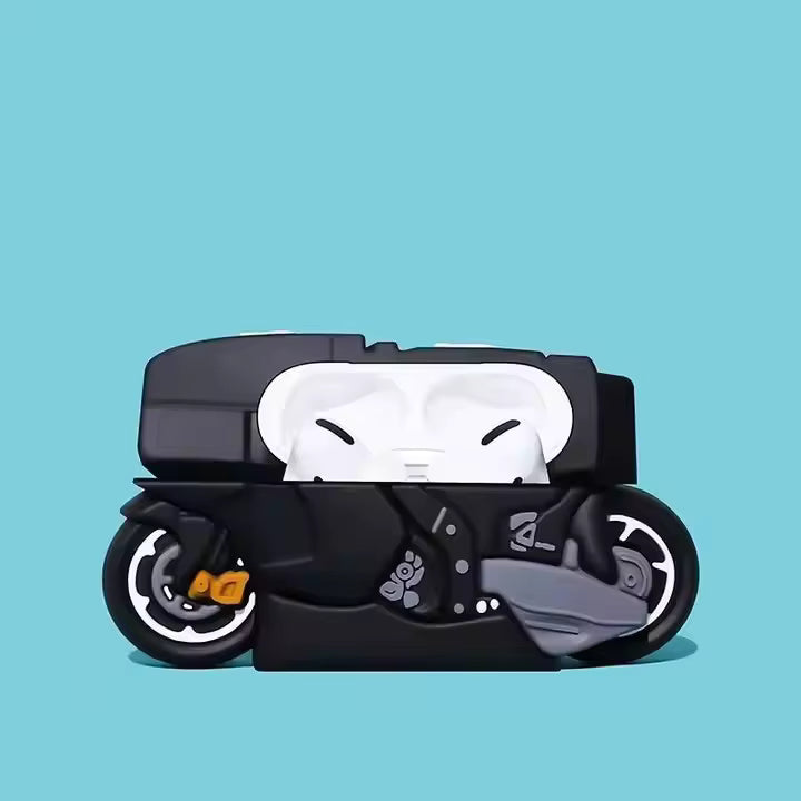Black Motorcycle Airpod case