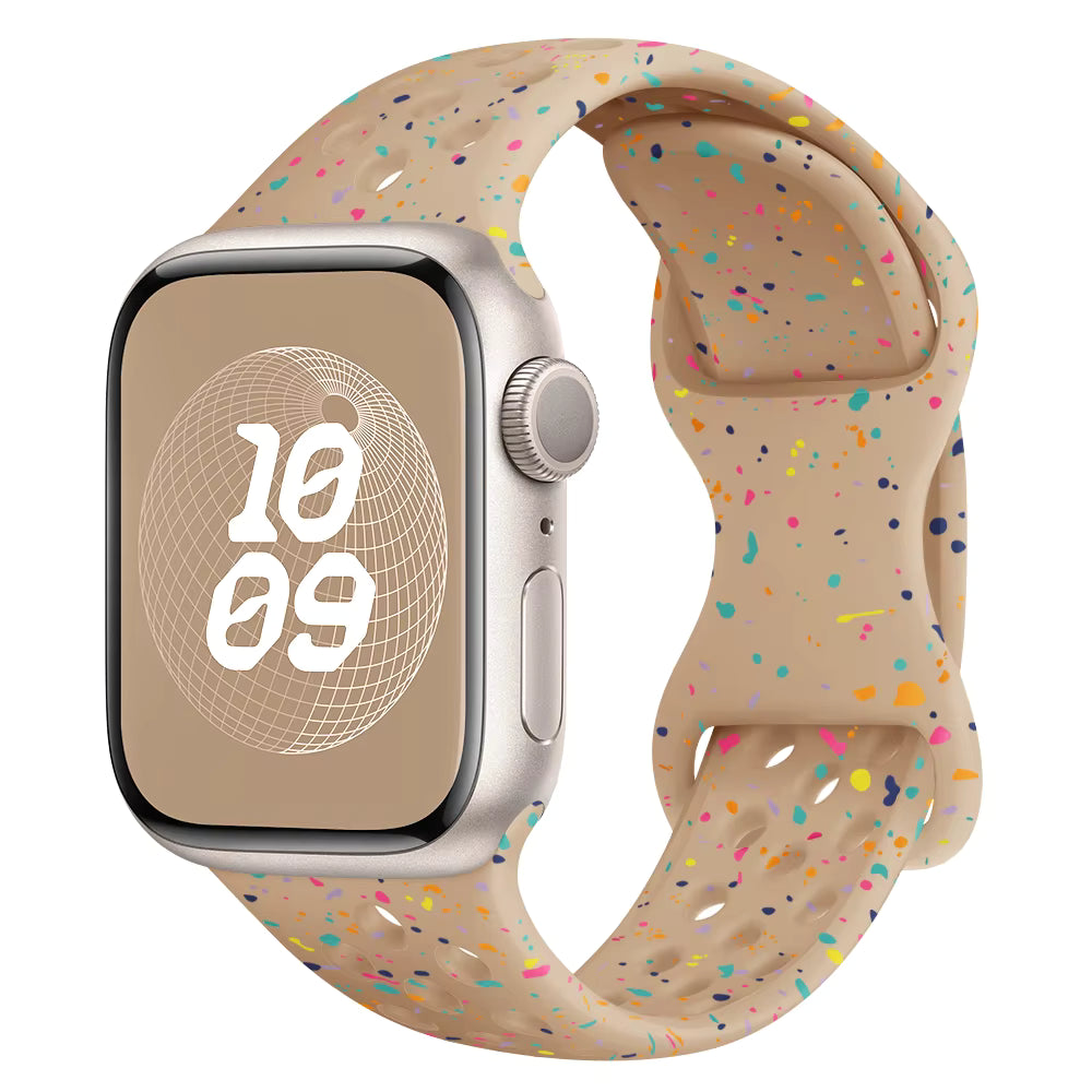 Tan Silicone Spackle Watch Band