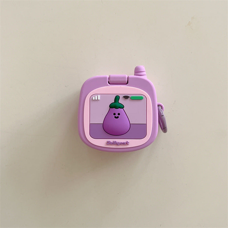 Eggplant Flip Phone Airpod case