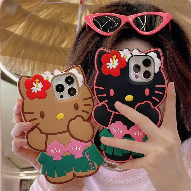 Silicone Kitty Kawaii Hawaii Phone Case