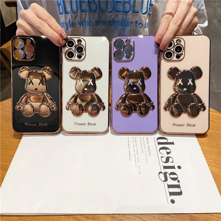 Metallic Gold Bear TPU case