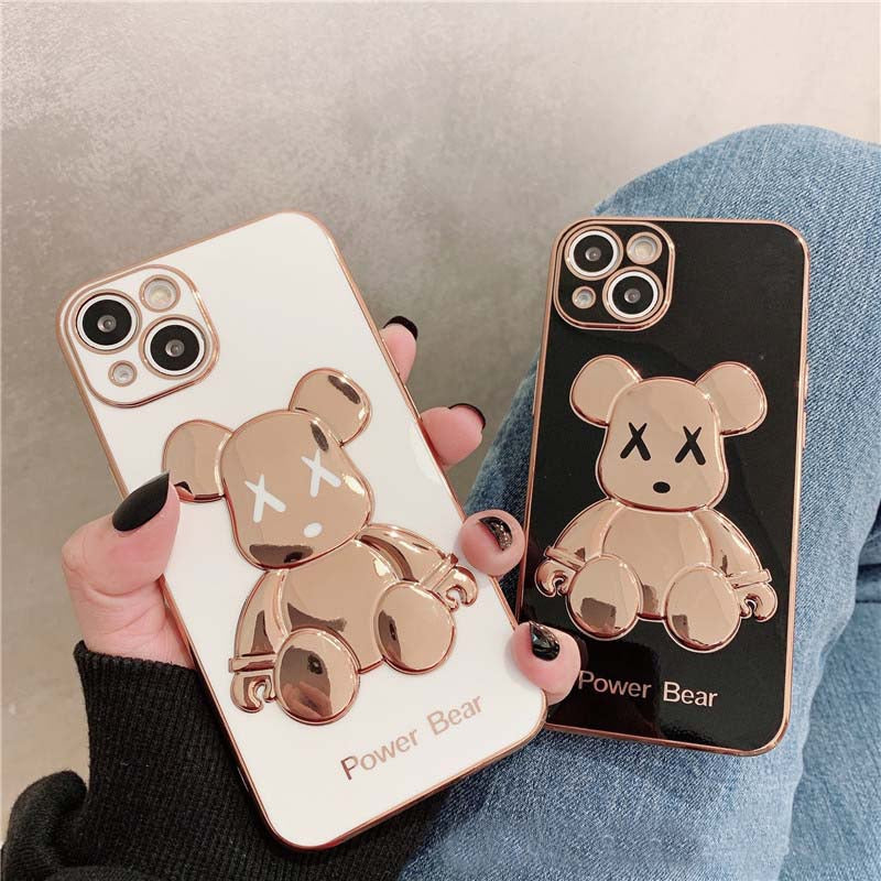 Metallic Gold Bear TPU case
