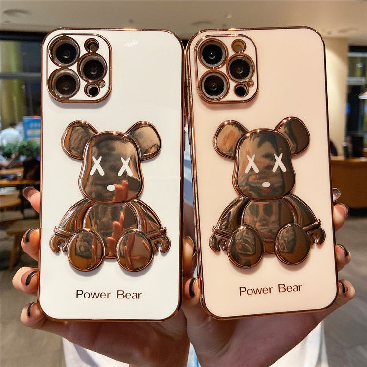Metallic Gold Bear TPU case