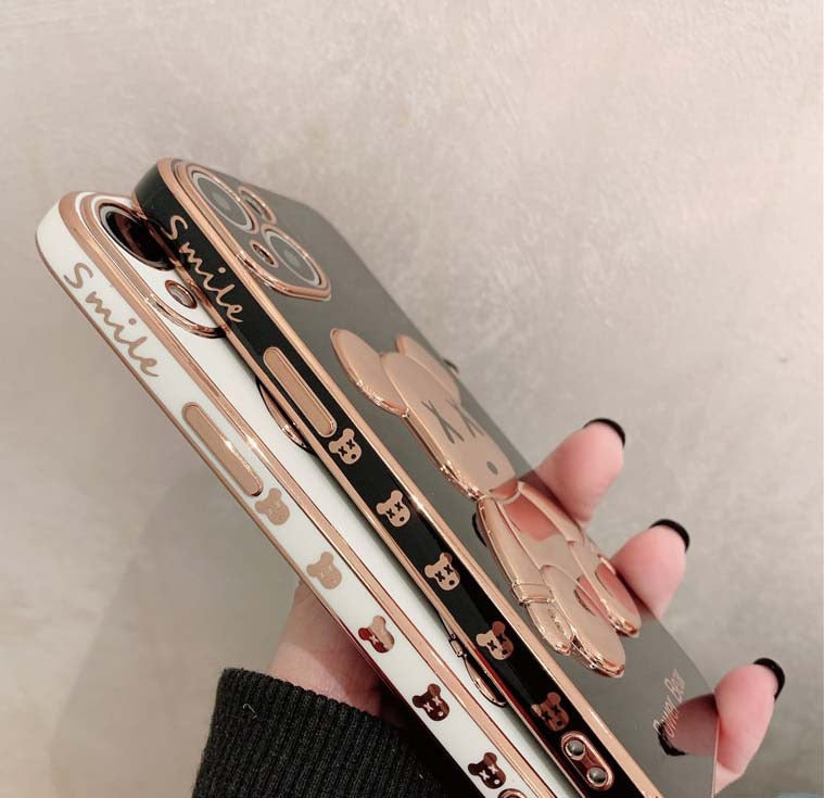 Metallic Gold Bear TPU case
