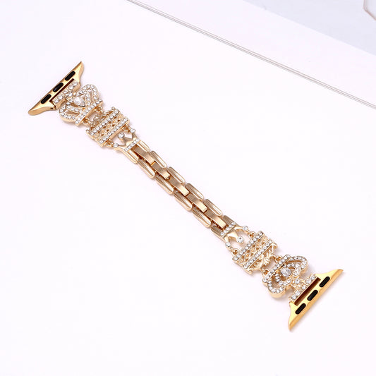 Gold Crown Crystal Watch Band