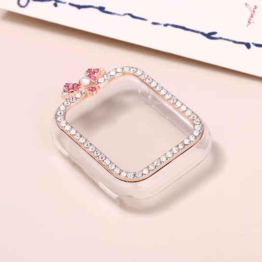 Rose Gold Bling Bow Watch Face Cover