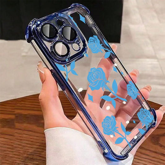 Clear Blue Rose Phone Case