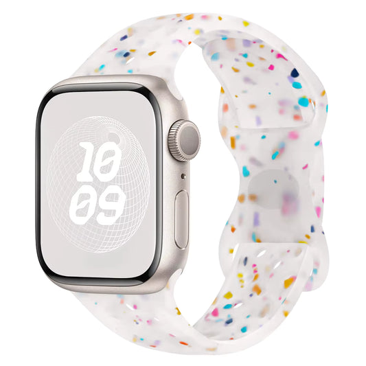 Jelly White Silicone Spackle Watch Band