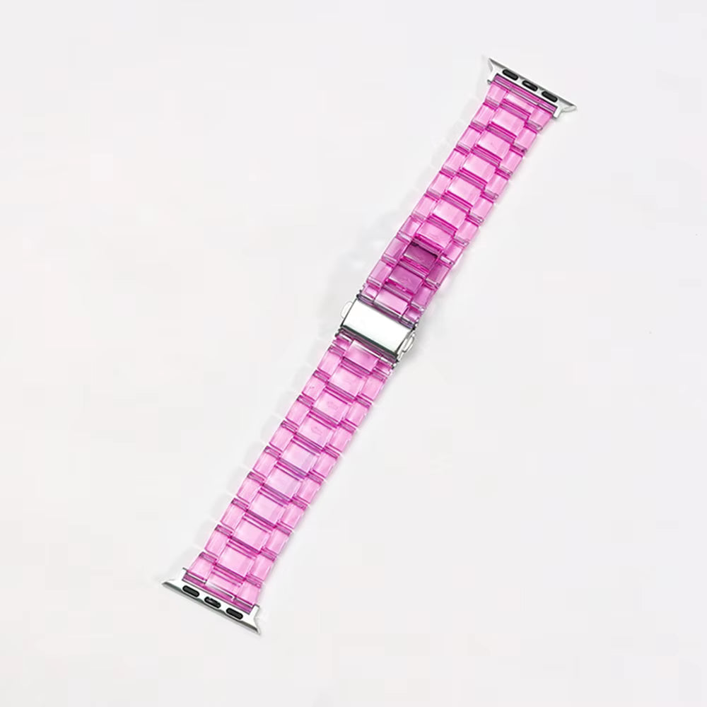 Clear Pink Resin Link Watch Band