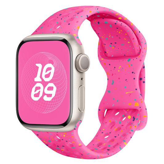 Hot Pink Silicone Spackle Watch Band