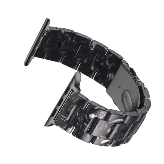 Black Marble Shell Resin Link Watch Band