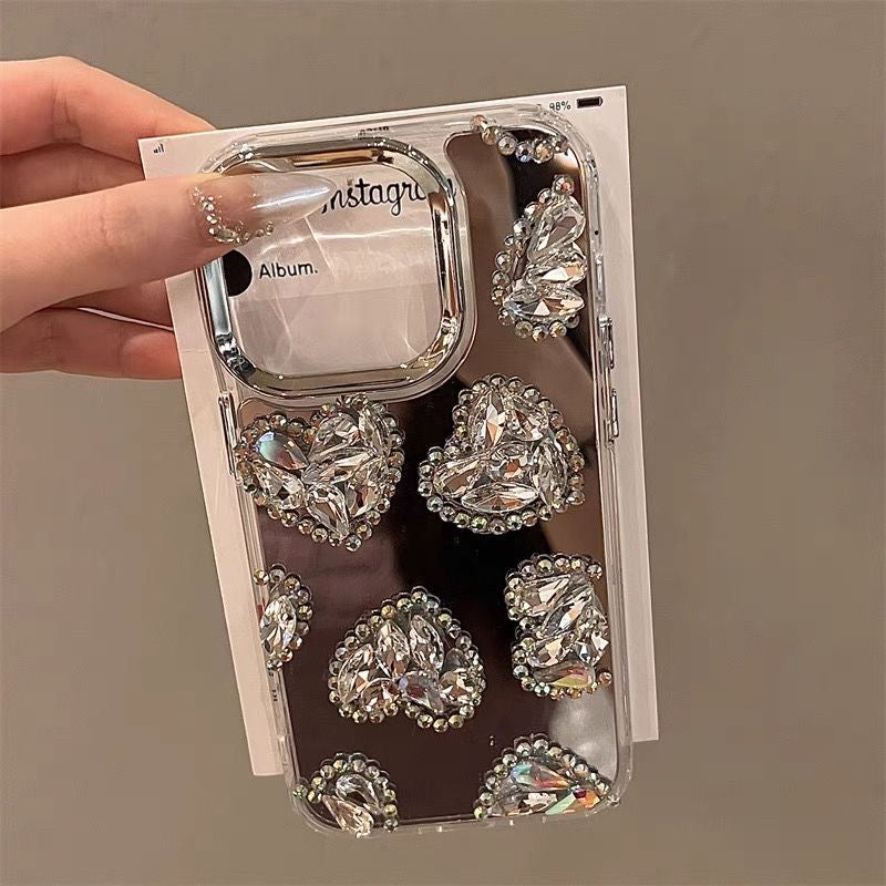 Mirror Crystal Hearts Phone case