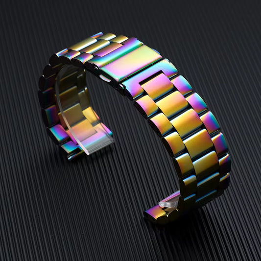 Stainless Steel Rainbow Link Watch Band