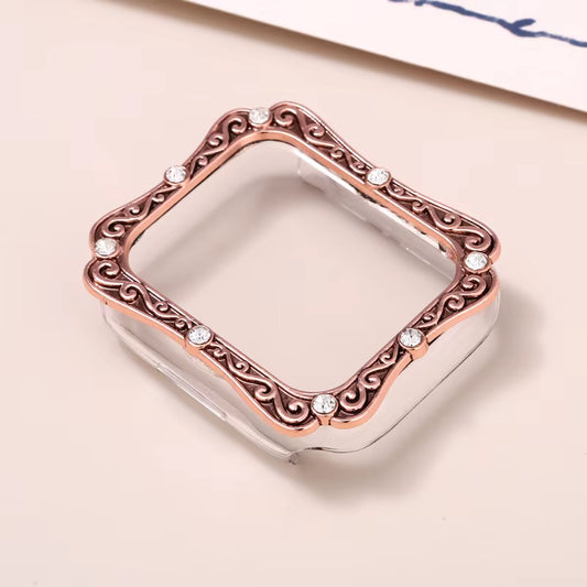 Rose Gold Bling Portrait Watch Face Cover