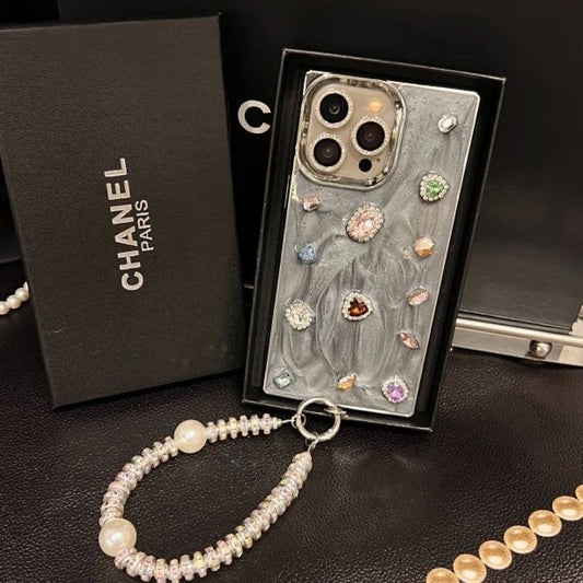 Grey Square Gem Phone Case