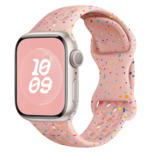Pink Silicone Spackle Watch Band