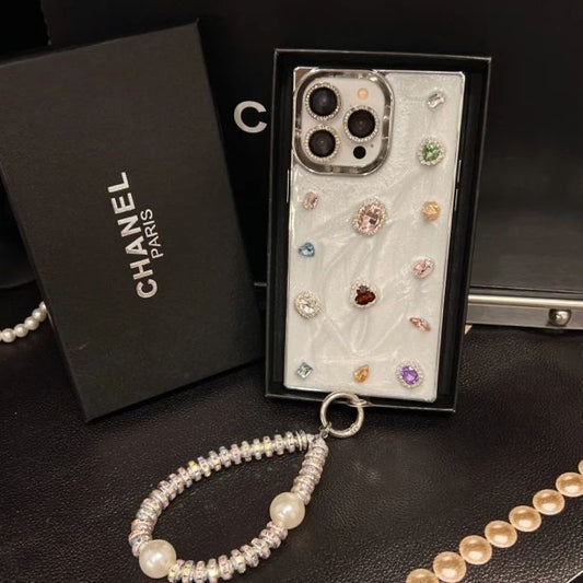White Square Gem Phone Case