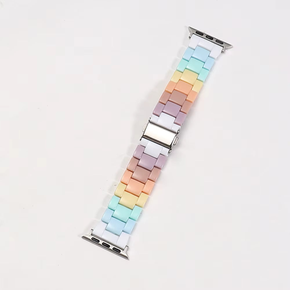Pastel Rainbow Resin Link Watch Band