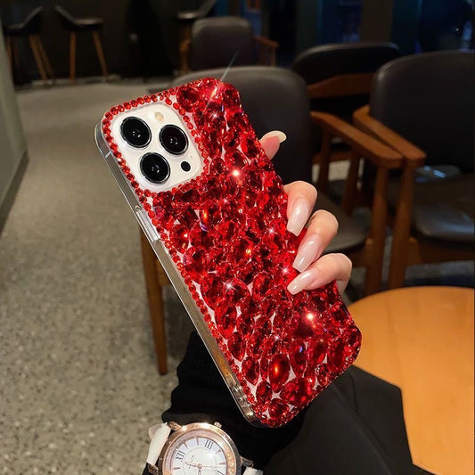 All Red Rhinestone Phone Case