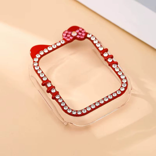 Red Bling Kitty Watch Face Cover