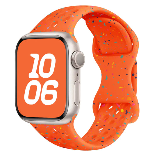 Orange Silicone Spackle Watch Band