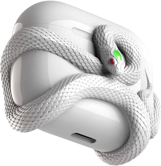 White Snake Airpod case