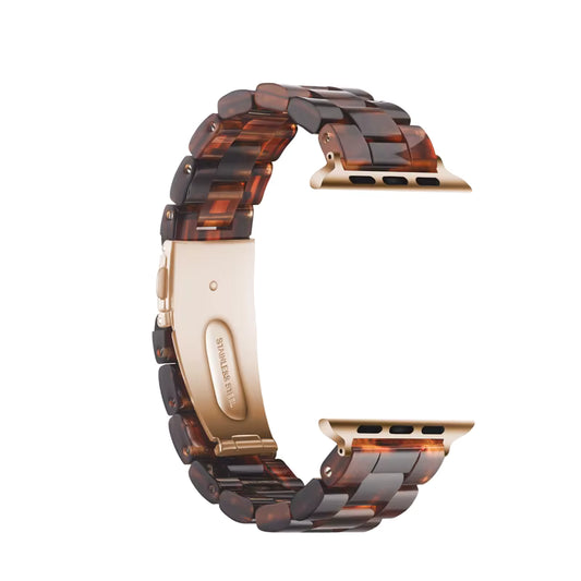 Brown Tortoise Shell Resin Link Watch Band