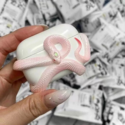 Pink Snake Airpod case