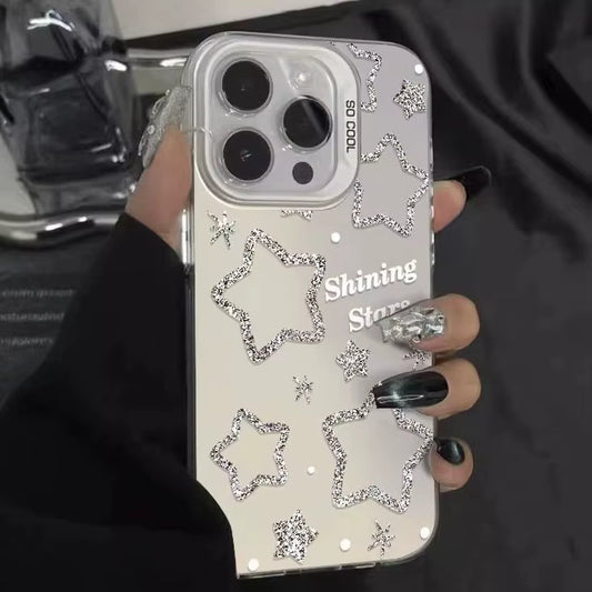 White Stars Glitter Phone case