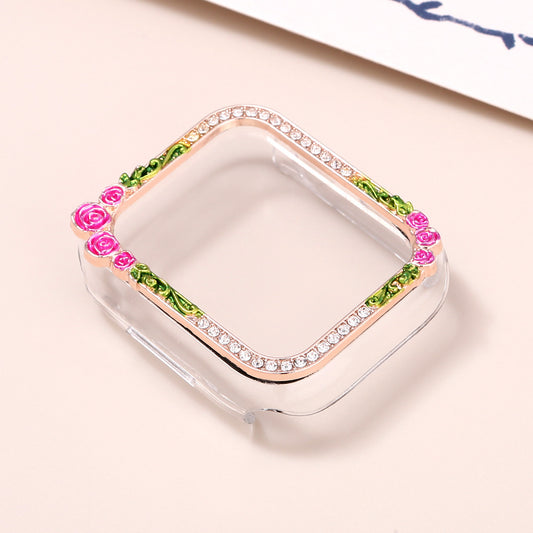Rose Gold Bling Rose Watch Face Cover