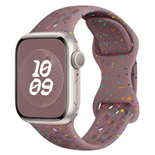 Maroon Silicone Spackle Watch Band