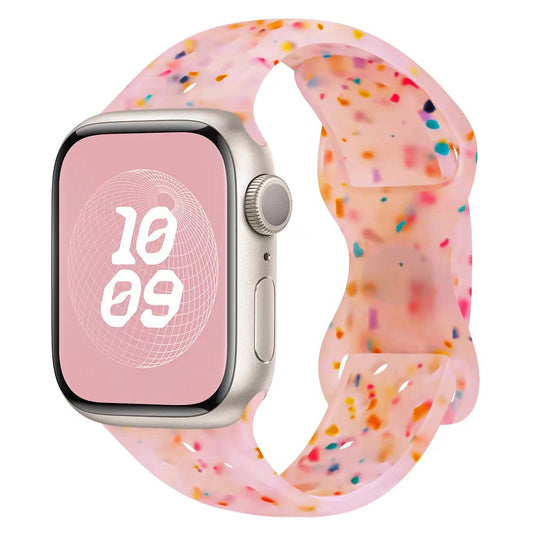 Jelly Pink Silicone Spackle Watch Band