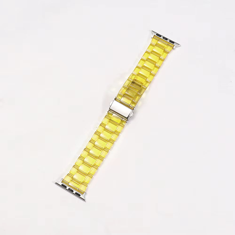 Clear Yellow Resin Link Watch Band