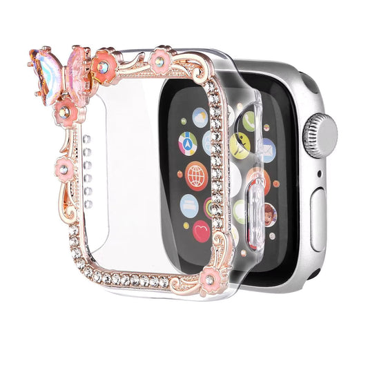Rose Gold Bling Butterfly Watch Face Cover