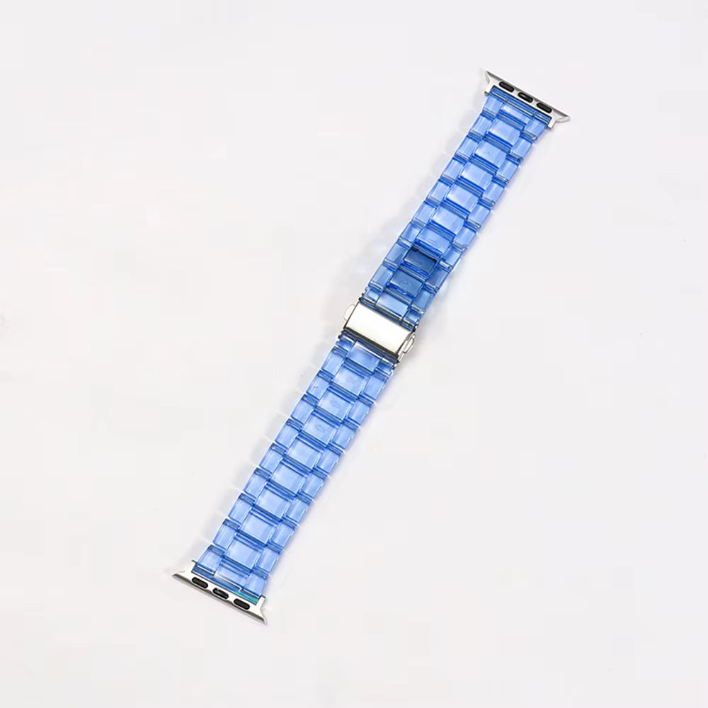 Clear Blue Resin Link Watch Band