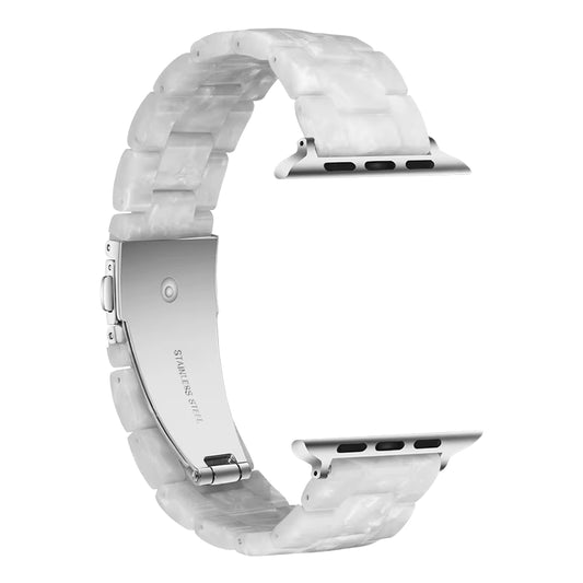 White Marble Resin Link Watch Band