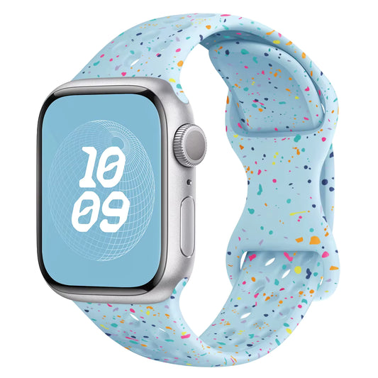Light Blue Silicone Spackle Watch Band
