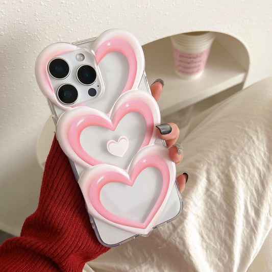 Triple Pink Ombre Heart Case